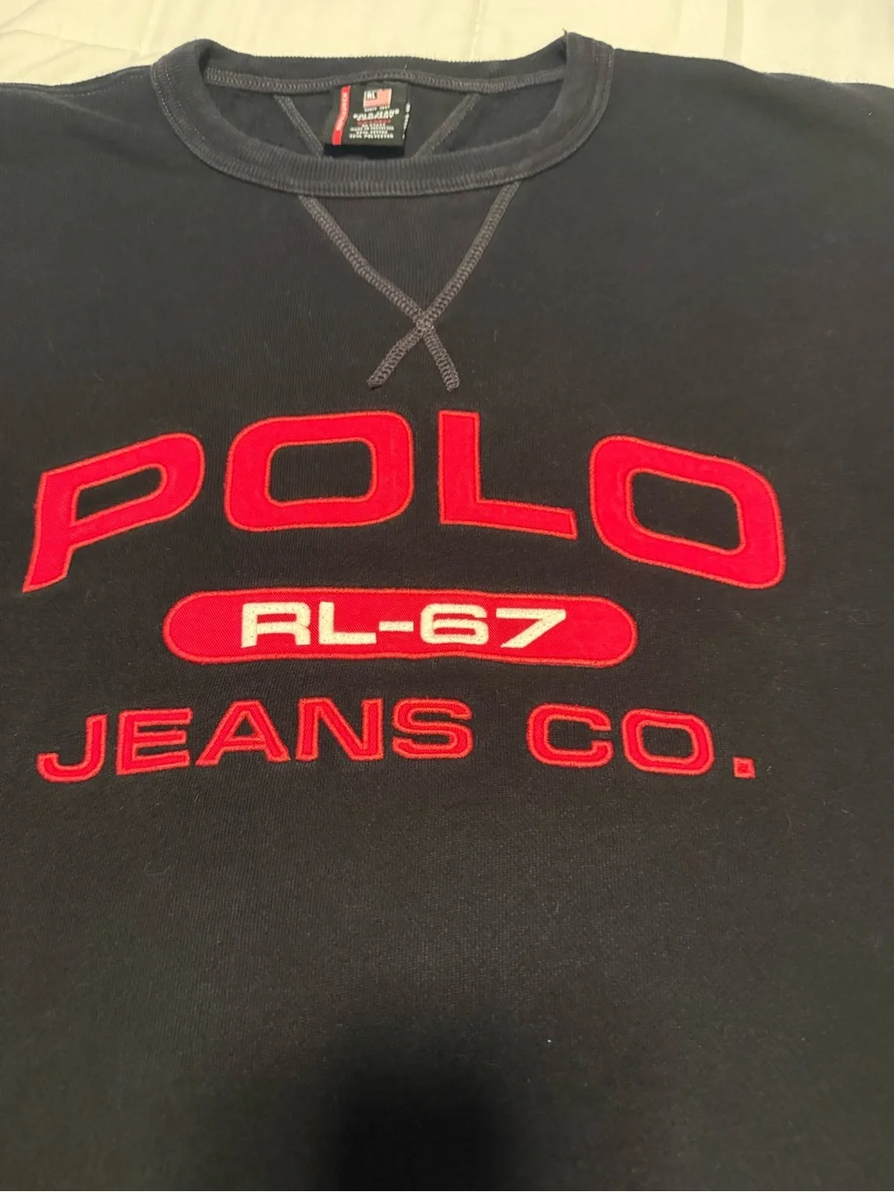 Polo Jeans Co. Ralph Lauren Black RL-67 Fleece Sweatshirt XXL